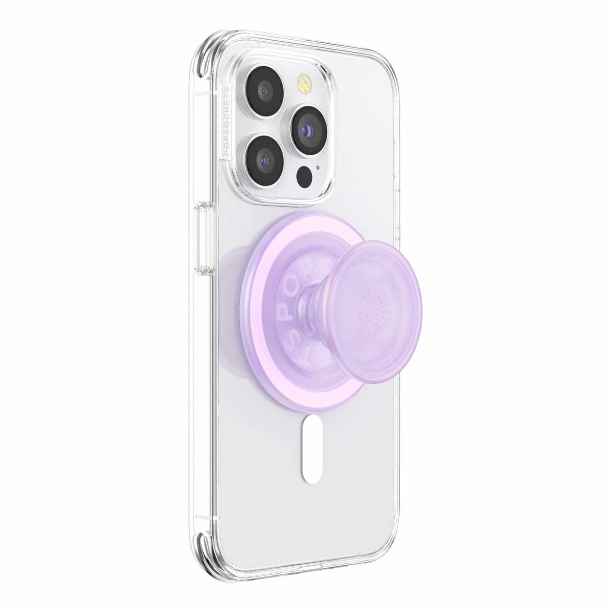 PopSockets PopGrip for MagSafe Round with Adapter Ring Opalescent Clear