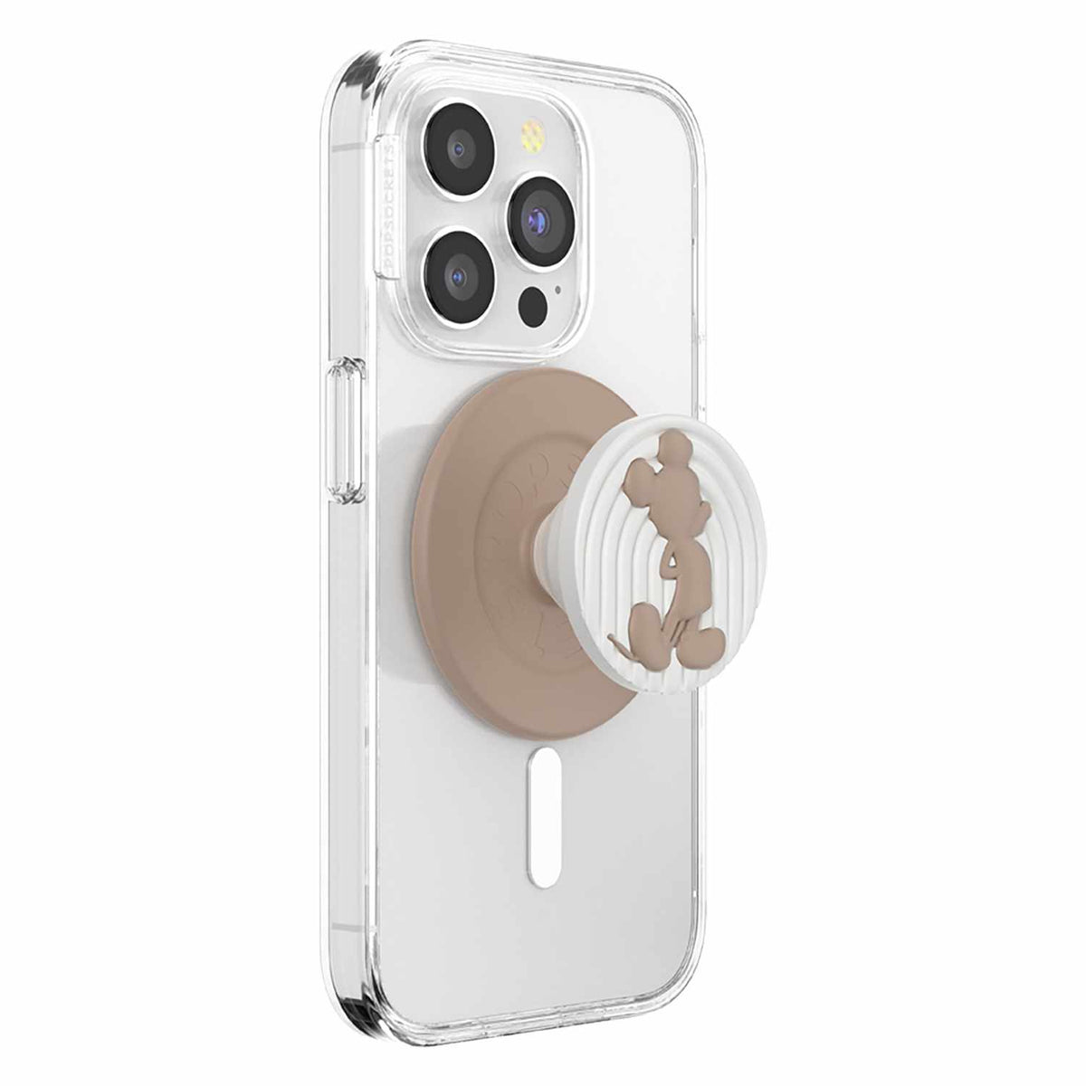 PopSockets PopGrip for MagSafe Round with Adapter Ring Latte Mickey Beige