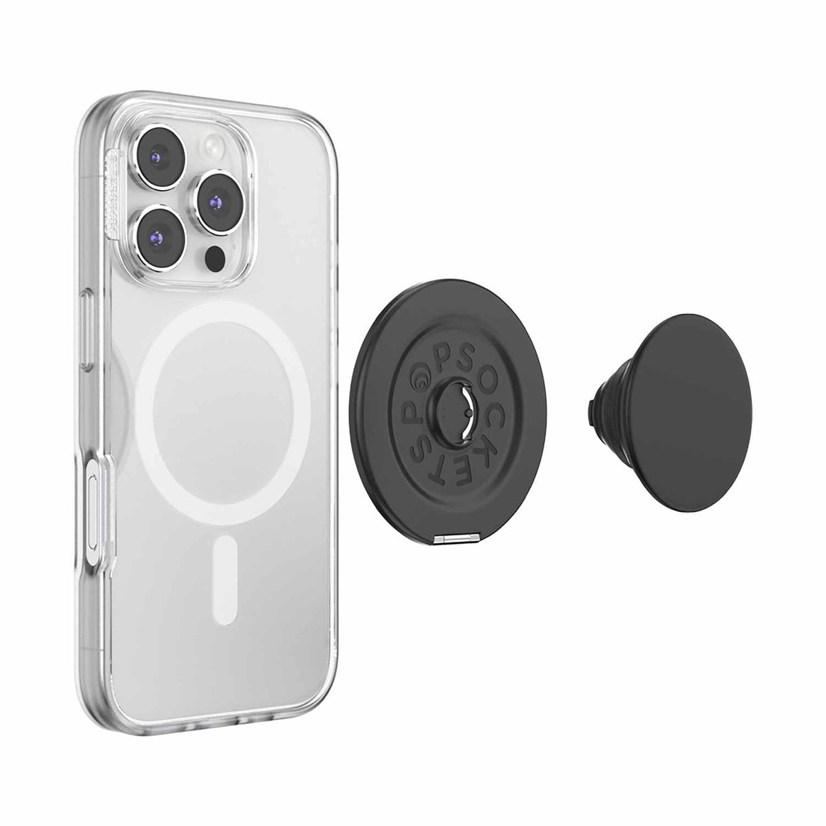 PopSockets PopGrip Kick Out for MagSafe Round with Adapter Black