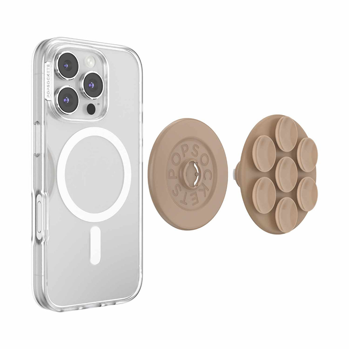 PopSockets PopGrip Suck-Up for MagSafe Round with Adapter Latte Beige