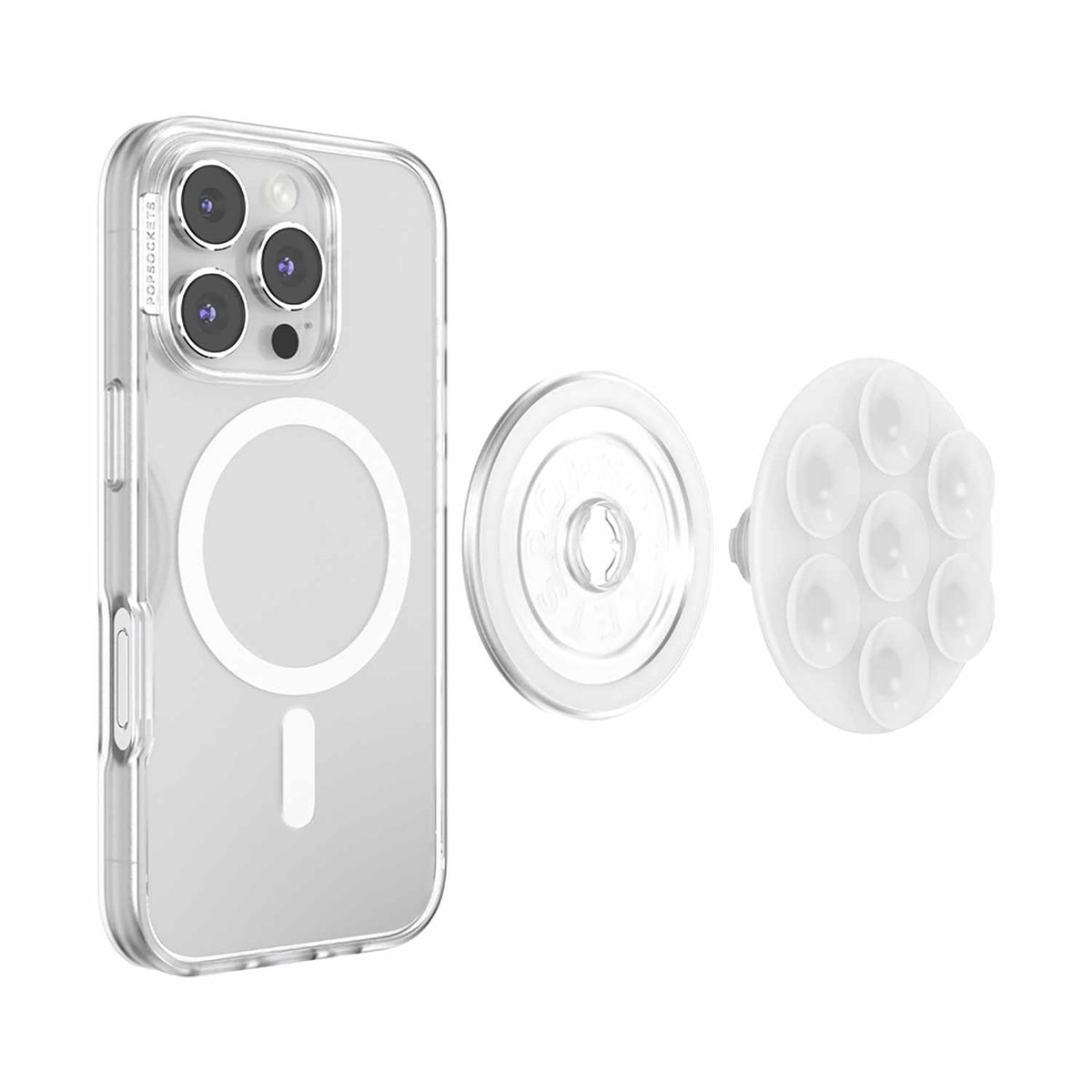 PopSockets PopGrip Suck-Up for MagSafe Round with Adapter Clear