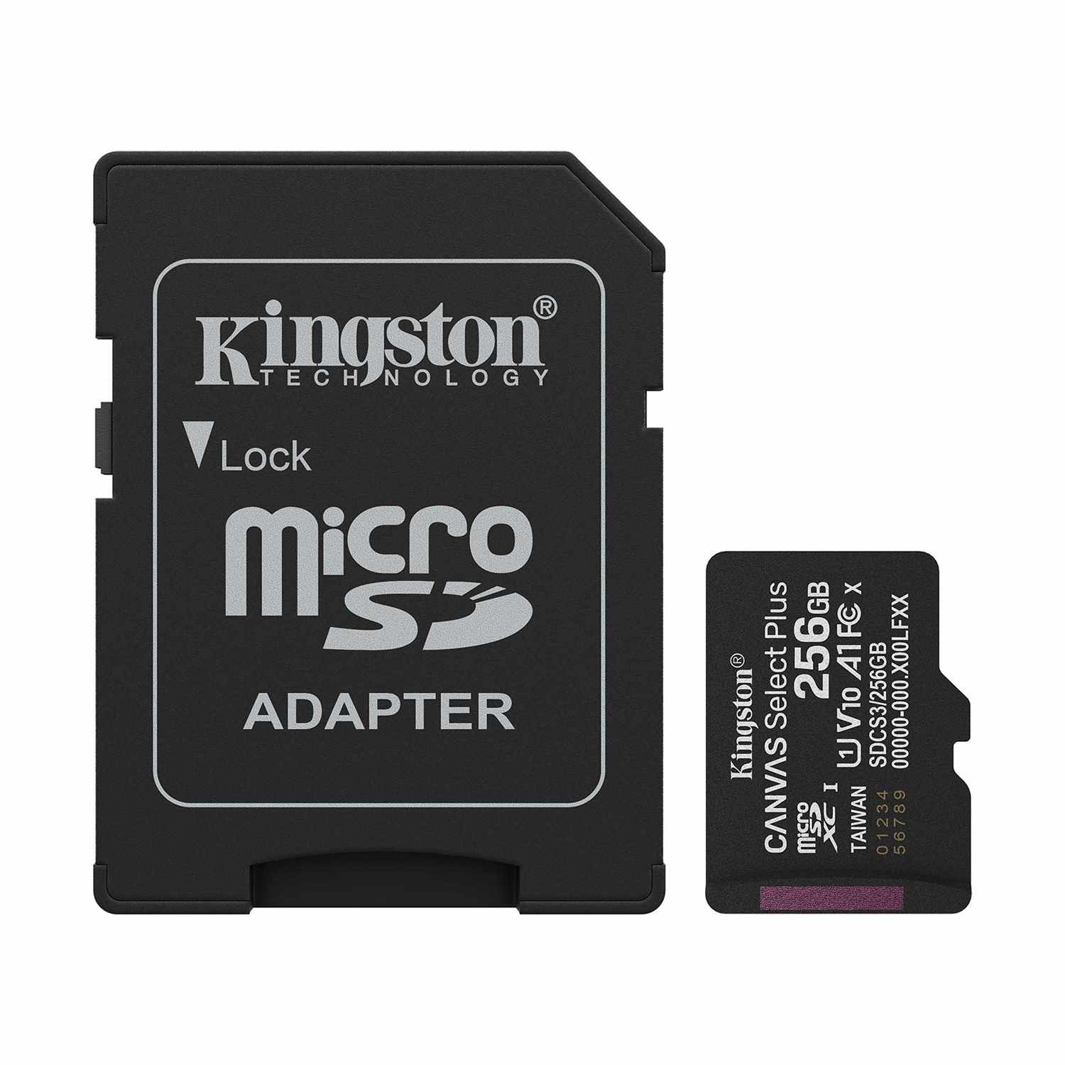 Kingston SDCS3/256GB 256GB microSDXC Canvas Select Plus Gen3 150MB/s A1 Card withAdapter