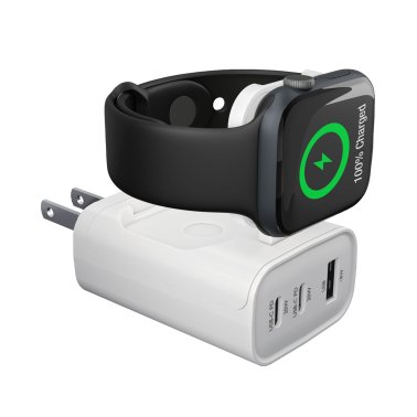 HyperGear - 43W Multi-Port Hub withApple Watch Charger (White)