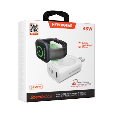 HyperGear - 43W Multi-Port Hub withApple Watch Charger (White)