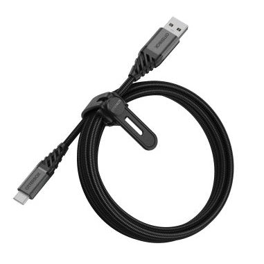 OtterBox - (200cm) USB-A to USB-C Braided Charge and Sync Cable (Black)