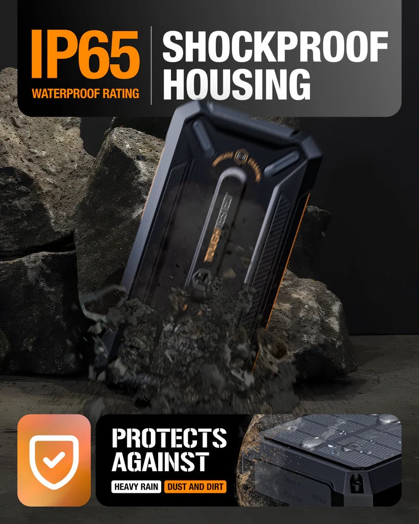 ToughTested - 16,000 MAH Solar Charger & Wireless Portable Power Bank - ROC16