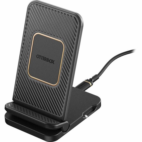 Black Otterbox Folding Wireless Charging Stand. #color_black