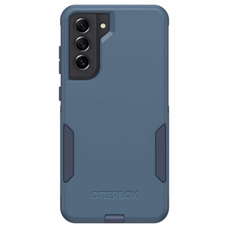Blue Otterbox Commuter case for the Samsung Galaxy S21 FE.