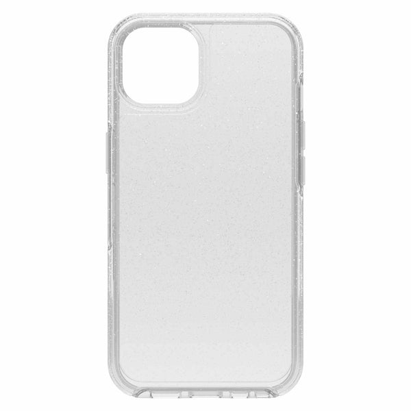 Back view of sliver flake clear protective Otterbox symmetry case. #color_silver flake