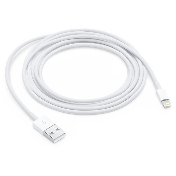 A 6ft Apple Charge/Sync lightning cable coiled up.