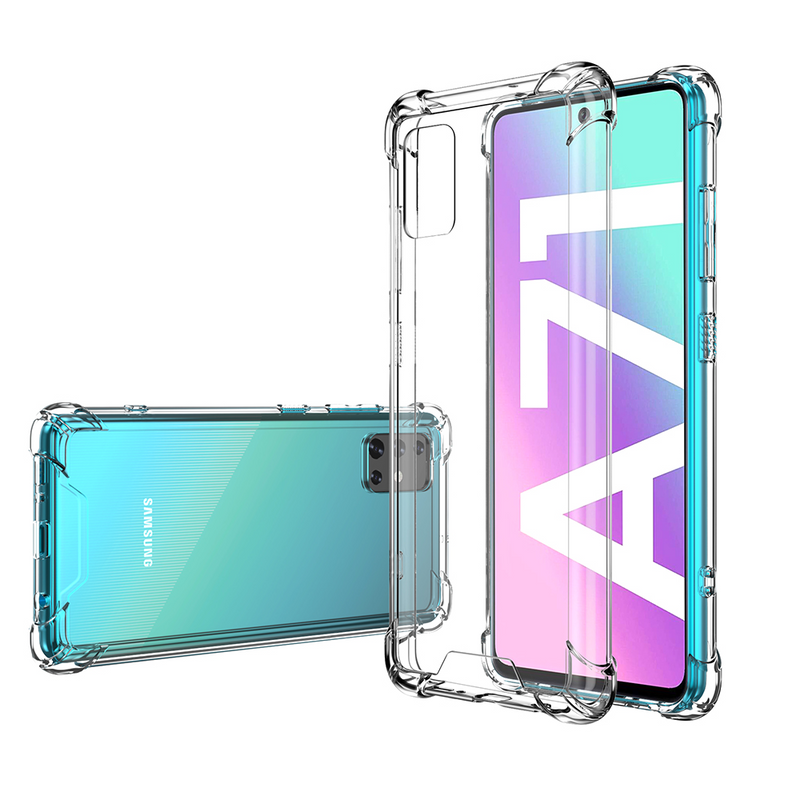 Front and back view of clear rugged case.