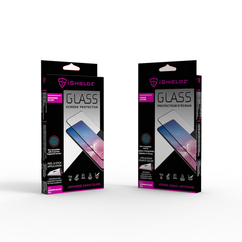 iShieldz - Tempered Glass Screen Protector for Samsung Galaxy S21 (Non-Fingerprint Sensor Compatible)