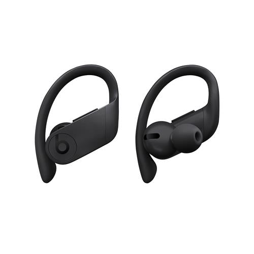 Pair of black Powerbeats Pro outside of their case.
